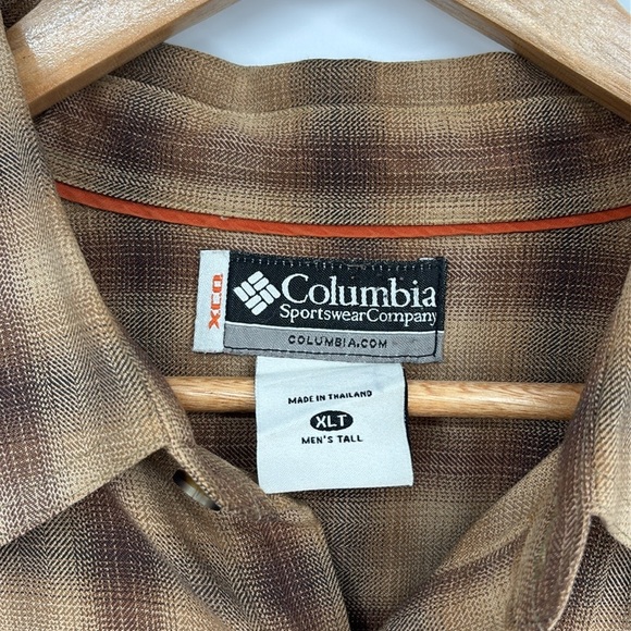 Columbia XCO Long Sleeve Plaid Button Up Shirt Men’s Size XL Tall in Tan - Picture 3 of 11